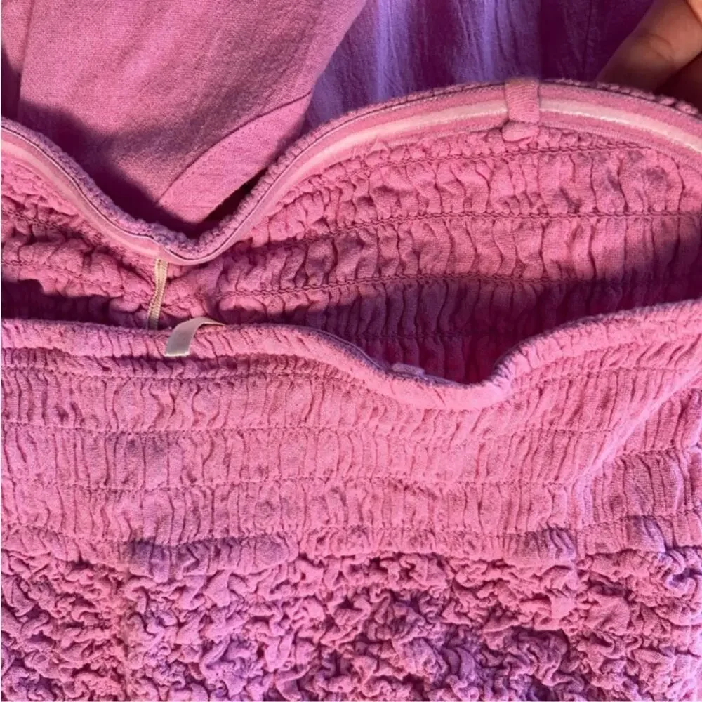 Free People Sparkling Moment Drop Waist Dress M Sugar Magnolia Pink Strapless